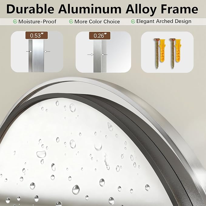 Oversized Full Length Mirror, 41"x81" Large Arched Floor Mirror Full Length with Stand, Room Decor Big Full Body Mirror with HD Tempered Glass Aluminum Frame for Bedroom Living Room, Silver