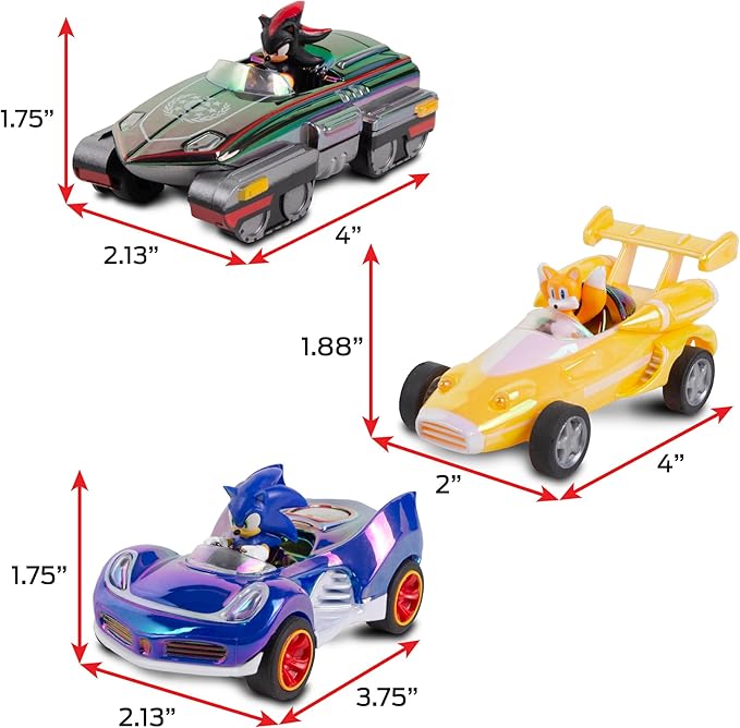 NKOK Special Edition! Sonic, Shadow and Tails Pullback (3-Pack) - Sonic & All-Stars Racing Transformed (electroplated)