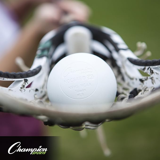Champion Sports Lacrosse Balls – Official Size SEI Certified, Multi-Color Packs of 3, 6, or 12 for Practice & Games