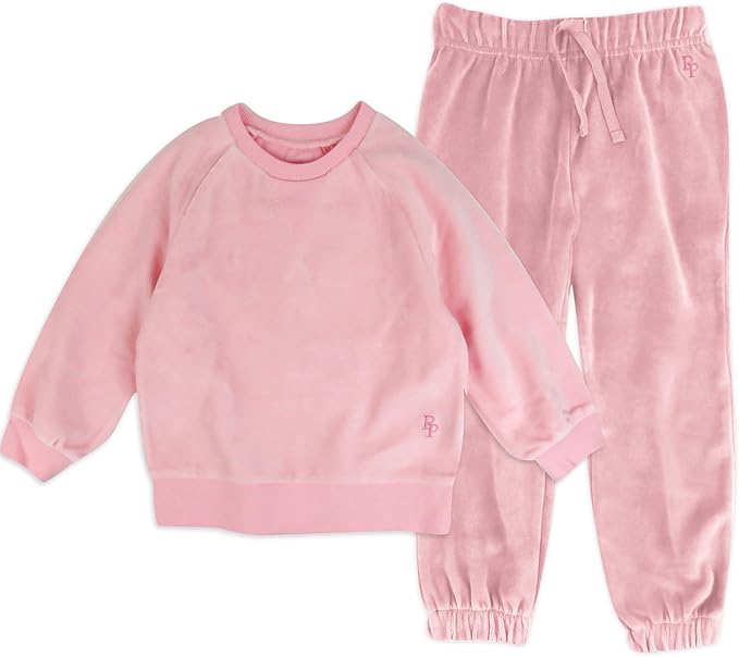 Cooper II People Packs - The Plush Organic Cotton Velour Sweatsuit, 2-Piece Top Pants Set, Baby and Toddler