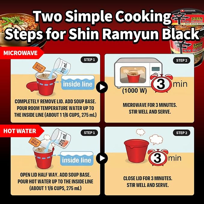 Nongshim Shin Black Noodle Soup, Spicy, 3.5 Ounce (Pack of 12)