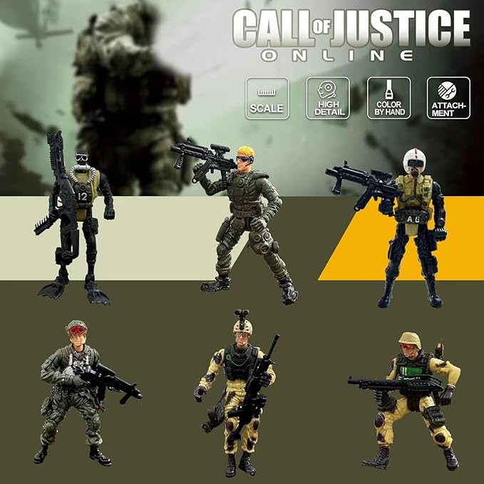 Army Men Toy Set for Boys 4-7,Army Men Action Figure Military Toy Playset US Army Men and SWAT Team with Weapons,Military Action Figures Easter Gift for Boys Age 4-7 6-8
