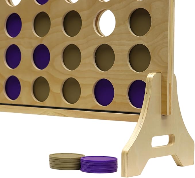 Tailgating Pros Premium Giant Four in a Row with Carrying Case - Jumbo Oversized Outdoor Yard Game - Connect Multiple Pucks in a Row to Win - Many Puck Colors Available!