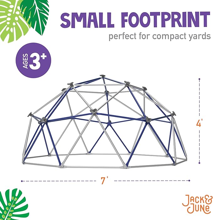 Jack and June Free-Standing Powder-Coated, UV Resistant Steel Jungle Gym Climber, Blue