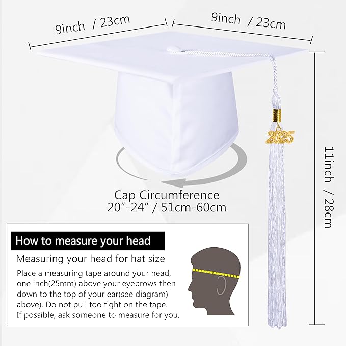 GraduationMall Matte Graduation Gown Cap Tassel Set 2025 for High School and Bachelor