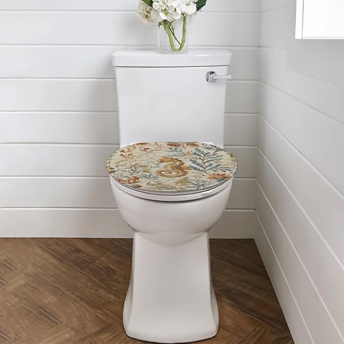 Purple Marble Toilet Seat Cover, Machine Washable Reusable Toilet Lid Cover, Bathroom Decorative Flannel Soft Toilet Lid Cover