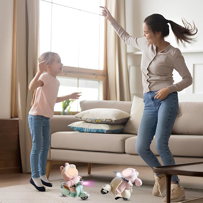Scooter for Dolls Accessories, Cute Light-Up and Musical Seat with 360° Rotation, Cute Motorcycle for Dolls– Perfect for Doll Collectors, Batteries Not Included (Blue)