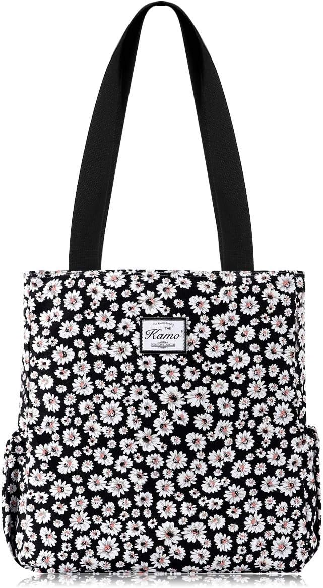 KAMO Floral Tote Bag - Waterproof Lightweight Handbags Travel Shoulder Bag for Hiking Yoga Gym Swimming Travel Beach