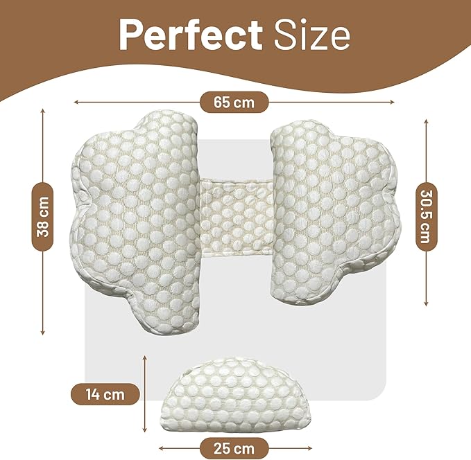 Pregnancy Wedge Pillow for Sleeping Cloud Shape - Bamboo Cover Fabric - Soft and Adjustable Wedge Pillow for Back, Belly and Hip Relief - All Trimesters Side Sleeping