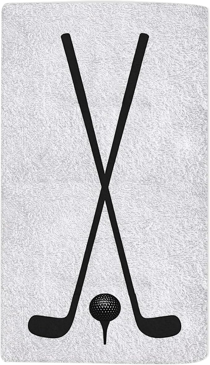 Golf Icon Black Bath Towel 15X30 Inch Washcloths Nobilitysports Face/Body/Hair/Hand Towel for Spa Gym Yoga Swim Bathroom Kitchen Hotel