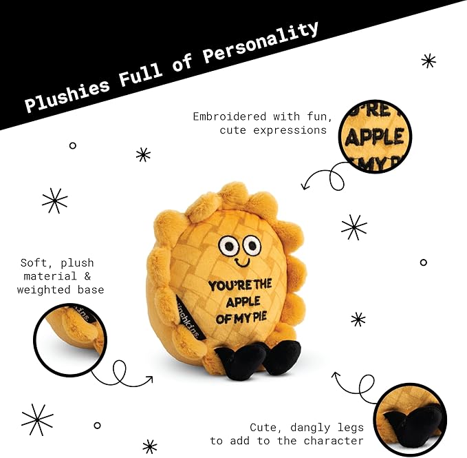 Pie Plushie - You're The Apple of My Pie Cute Apple Pie Plush, Food Plushie Gift for Kids