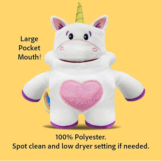 The Tooth Brigade Tooth Fairy Pillow | Stuffed Plush with Large Pocket Mouth for Lost Teeth, Treasures, Prizes - Fun and Interactive Plush, Perfect Kids, Boys, & Girls Gift (Sprinkles Unicorn)
