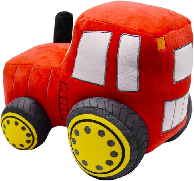 Soft Plush Tractor Stuffed Truck Toy Super Cute Car Plushie Throw Pillow Excellent Gifts for Kids or Birthday Party 12 Inches (Red)