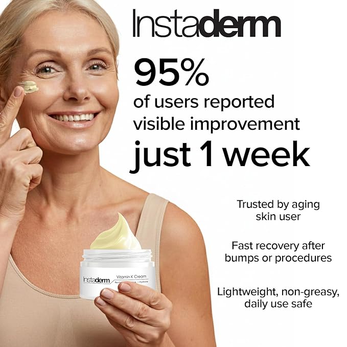 Vitamin K Cream- Bruise Healing Formula with Arnica. Dark Spot Moisturizer for Bruising, Spider Veins & Broken Capillaries. Repair Under Eye Dark Circles, & Puffiness.