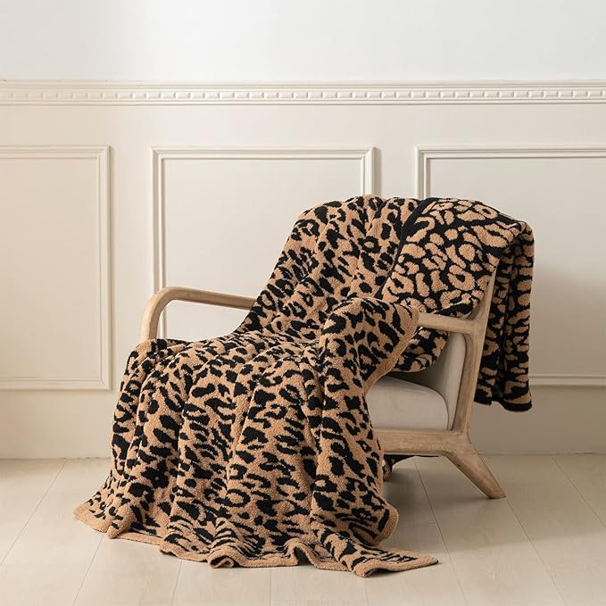 MH MYLUNE HOME Ultra Soft Leopard Throw Blanket Plush, Brown, 50"x60" | Reversible Cheetah Print Blanket, Comfy Fluffy Fuzzy Plush Blanket Throws for Couch Bed, Cozy Blankets for Women Gift