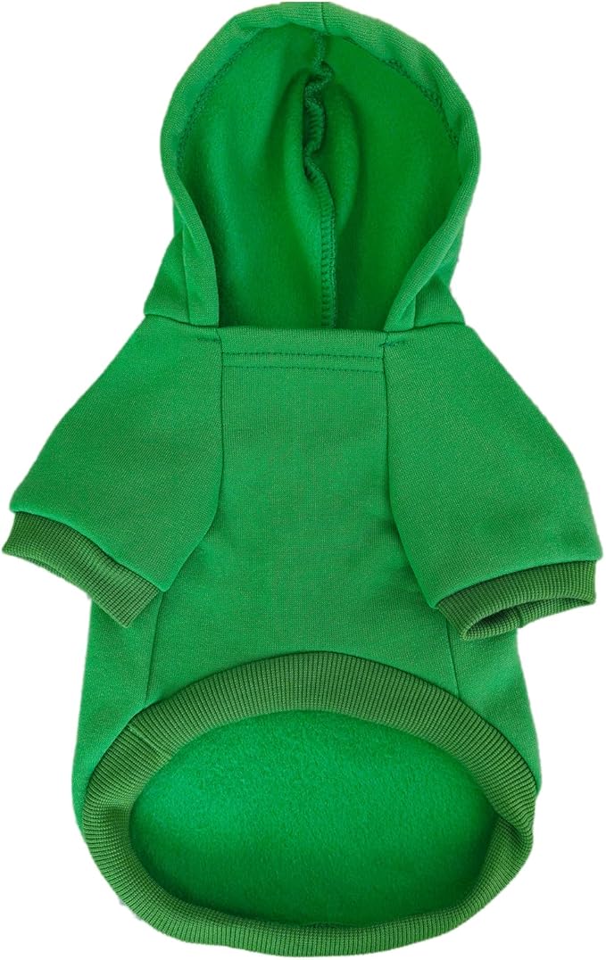 Jecikelon Winter Printed Dog Hoodies Sweatshirts Warm Clothes for Small Dogs Chihuahua Coat Puppy Clothing Cat Custume (Green, Small)