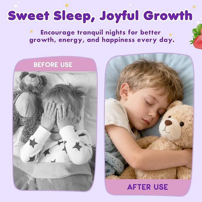 2 Pack Magnesium Glycinate Liquid for Kids - Magnesium Bisglycinate Drops with L-Theanine, Chamomile & Vitamin B6, B12, C, D3 for Sleep, Relaxation, Immune Support, Calm & Focus - 4 Fl Oz, Strawberry