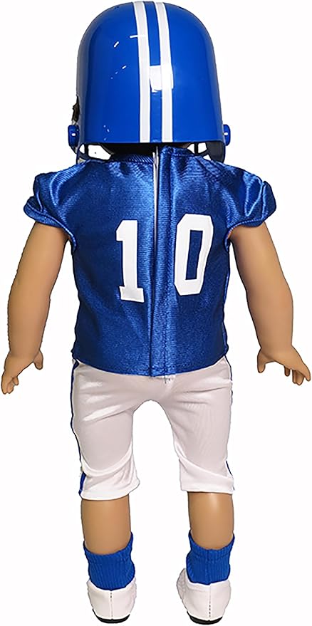 Blue Football Uniform 6pc for 18-Inch Dolls | Premium Quality & Trendy Design | Dolls Clothes
