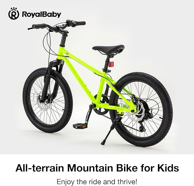 RoyalBaby Kids Mountain Bike for Boys and Girls, Ultra-Light Aluminum 20-26 Inch Wheel Bicycle for 6-14 Years Old Children, 7/21-Speeds Drivetrain