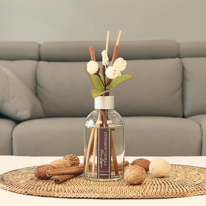 Aronica Cinnamon Scent Diffuser Kitchen, Office Decorations Cinnamon Vanilla Scent Flower Reed Diffuser, Christmas Room Stick Scent, Work Cubicle Scent, Korean Kitchen Window Decor, Air Freshener