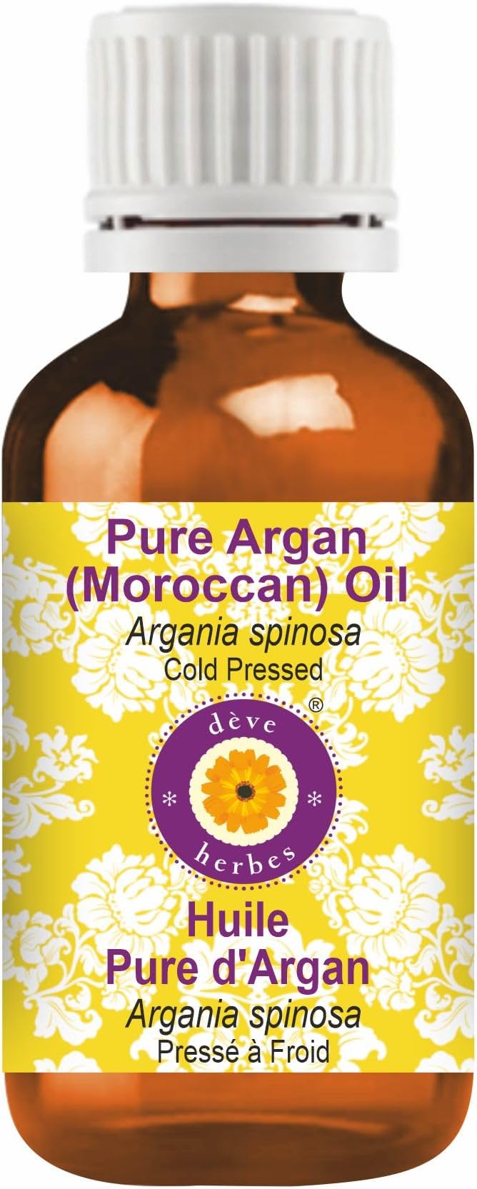 Deve Herbes Pure Argan (Moroccan) Oil (Argania spinosa) Cold Pressed 10ml (0.33 oz)