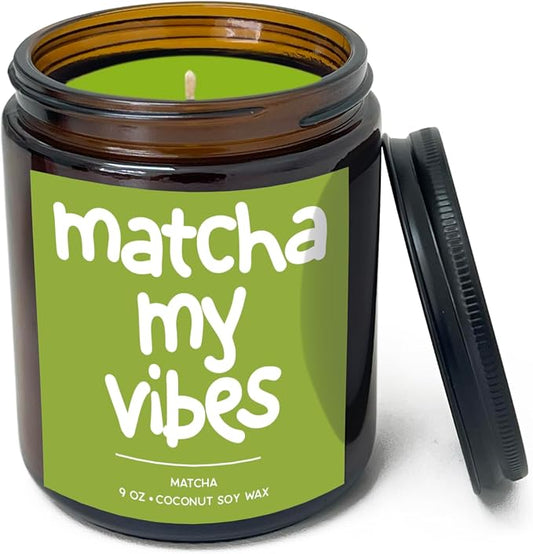 Simply Soson 9oz Creamy Matcha Scented Candle, Green Tea Candles, Gifts for Women and Men, Perfect Home Décor Gifts, Holiday, Spa, Bedroom, Calming, Relaxation and Stress Relief