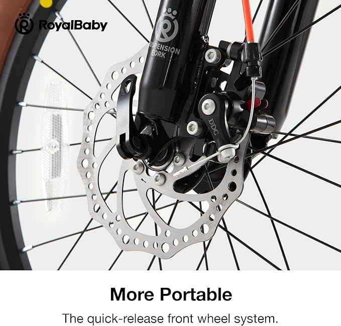 RoyalBaby Kids Mountain Bike for Boys and Girls, Ultra-Light Aluminum 20-26 Inch Wheel Bicycle for 6-14 Years Old Children, 7/21-Speeds Drivetrain