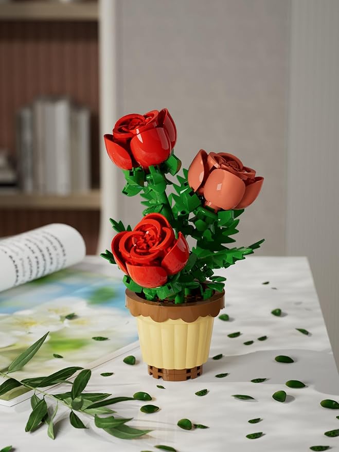 YEIBOBO ! The 12-Piece Flowers and Plant Building Set is A Special Birthday Gift for Women and Girls. with 2531 Pieces, It Can Be Used for Home Decoration, Bonsai, Or Adult Building Block Toys.
