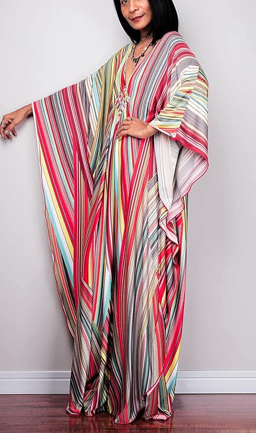 Venasha Womens Caftan Floral Print Kaftan Dress Short Sleeve Swimsuit Cover up Loungewear for Summer