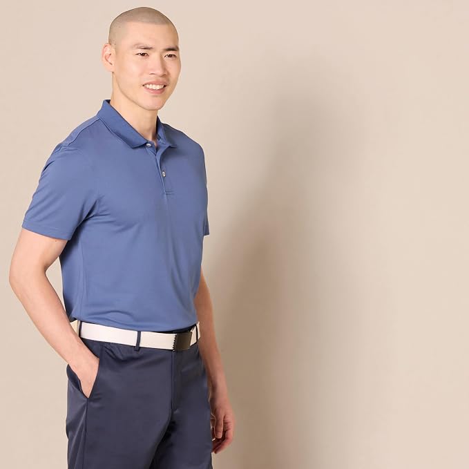 Amazon Essentials Men's Moisture Wicking Golf Polo Shirt, Short Sleeve, Slim-Fit, Quick-Dry, Active Wear