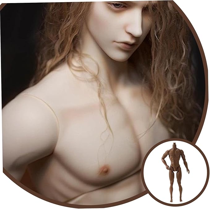 Action Figure Body, 1/6 Scale Action Figure, 6" Multi Jointed Movable Male Muscular Body for Display Collection, Brown