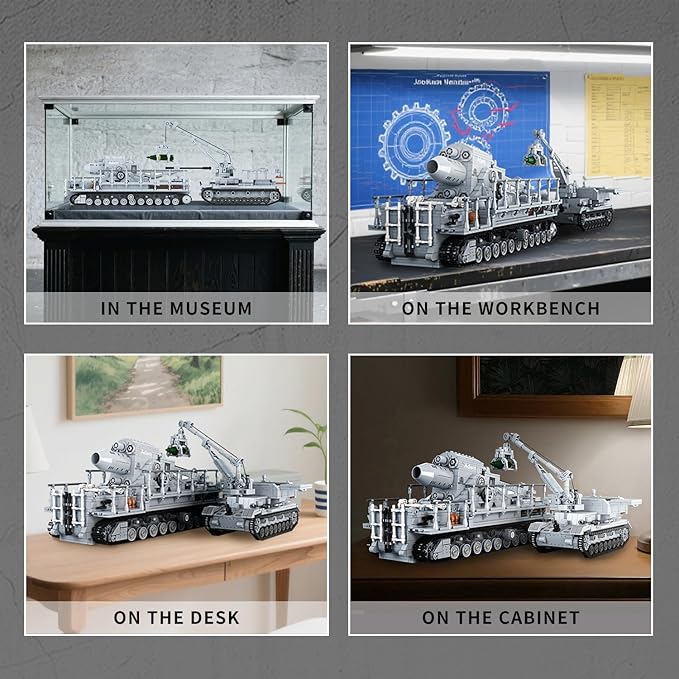 Karl Heavy Mortar Tank Building Block Set 2875 Pieces, Compatible with Lego Military Army Set for Adults WW2 German Mortar Model Kit with Ammo Tractor, 1: 26 Scale Vehicles Model Home Decor
