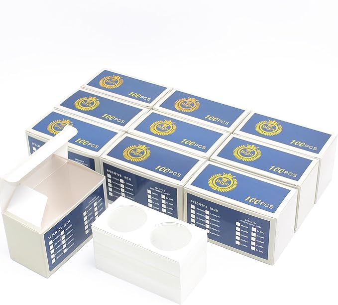 Boen 1000Pcs 40mm（1.57inch）Coin Flips Suitable for Large Dollar Coins Coin Holders for Colletors The Coin Collection Supplies The Coin Cardboard Coin Flips for Coin Collection.