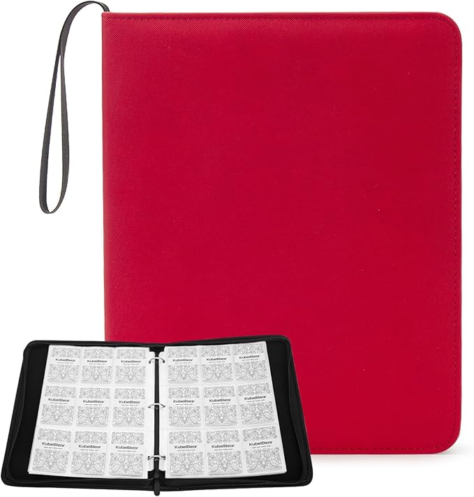 Card Binder – 720 Capacity, Zippered Trading Card Holder for MTG, Sports & Collectible Cards – Acid-Free, Durable & Travel-Friendly Storage (Red dots, 9 Pocket)