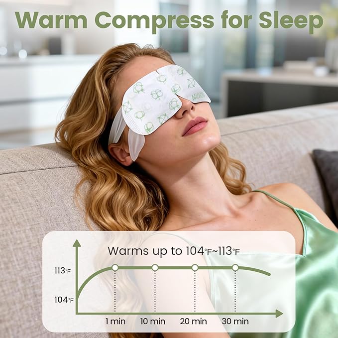 Steam Eye Mask, 5 Packs Unscented Self Heating Heated Eye Mask for Sleep, Warm Compress for Dry Eyes, Travel Essentials & Relaxation Gifts for Women Dry Stye Eye Treatment Spa (Unscented)