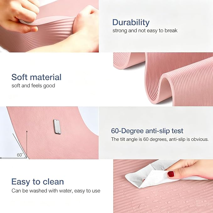 Gruper Yoga Mat Non Slip NBR Extra Thick Yoga Mat, 72"L x 32"/24"W x 0.6"/0.4"TH (185cm x 80cm/61cm x 15mm/10mm), Anti-Tear Exercise Mat with Carrying Strap and Bag, Workout Mats for Yoga, Pilates