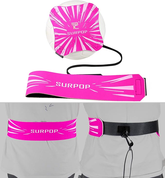 Surpop Soccer/Volleyball/Rugby Trainer, Football Kick Throw Solo Practice Training Aid Control Skills Adjustable Waist Belt for Kids Adults
