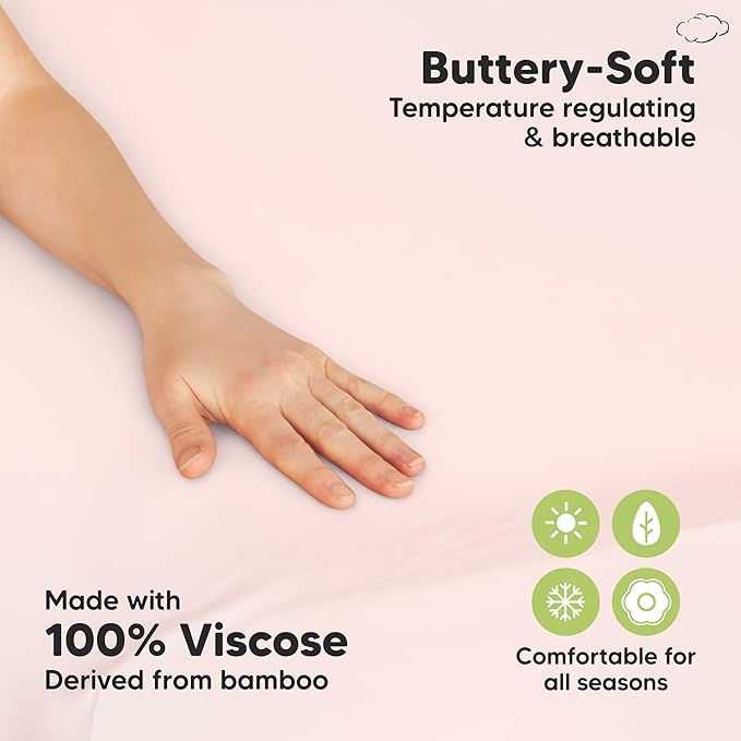 Pack and Play Sheets Fitted - 2-Pack Mini Crib Sheets for Pack N Play Mattress 38x26, Soft & Cozy, Neutral Toddler Playard Bedding, Snug Fitted Mini Baby Crib Mattress Cover Boy, Girl (Mist Rose)