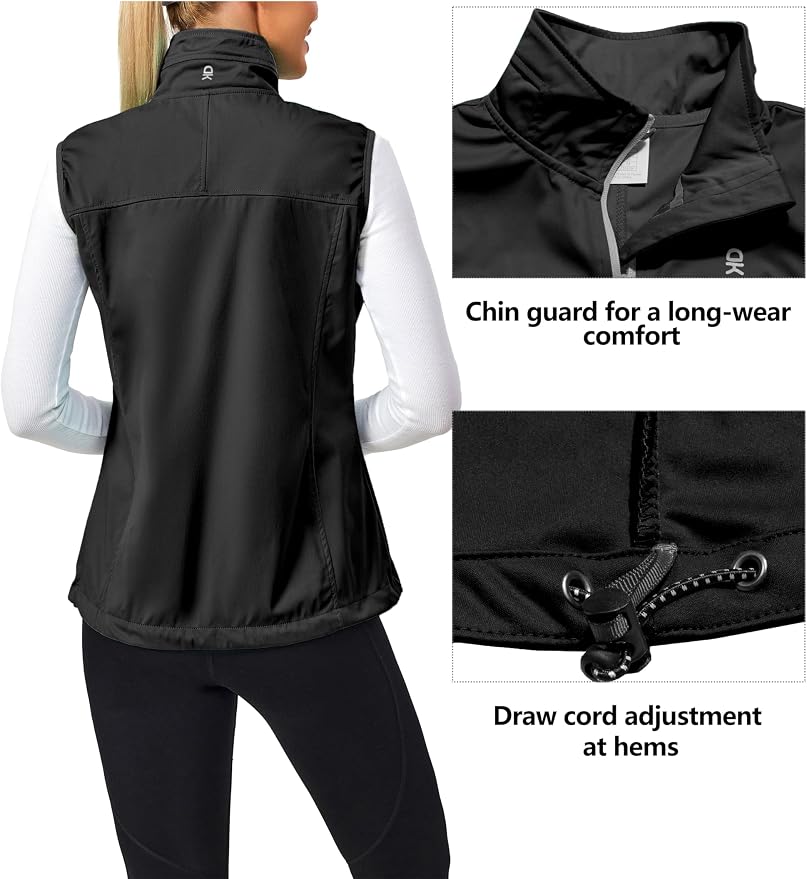 Little Donkey Andy Women's Lightweight Vest Windproof Sleeveless Jacket | Cycling Windproof Vest, Water-Repellent Stretch Shell, Lightweight Tennis Running Outerwear, Golf Hiking Workout Sleeveless