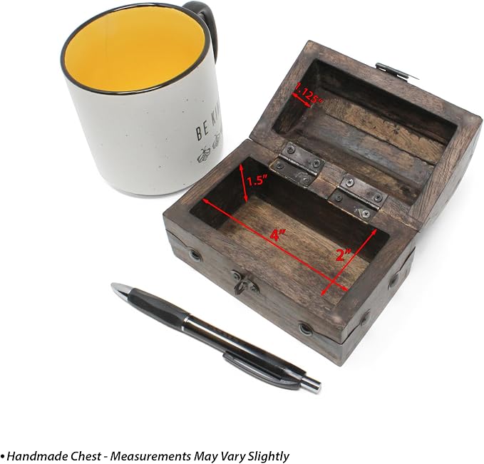 Treasure Chest Keepsake and Jewelry Box Wood - Decorative Treasure Box