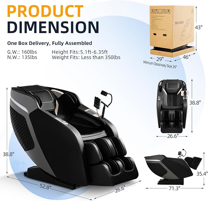 Upgraded 4D Massage Chair Full Body, Zero Gravity SL-Track Massage Chair Recliner with AI, Body Scan, Heating, Calf Kneading, Rocking Sleep Mode, Airbags, Foot Rollers, 18 Auto Modes