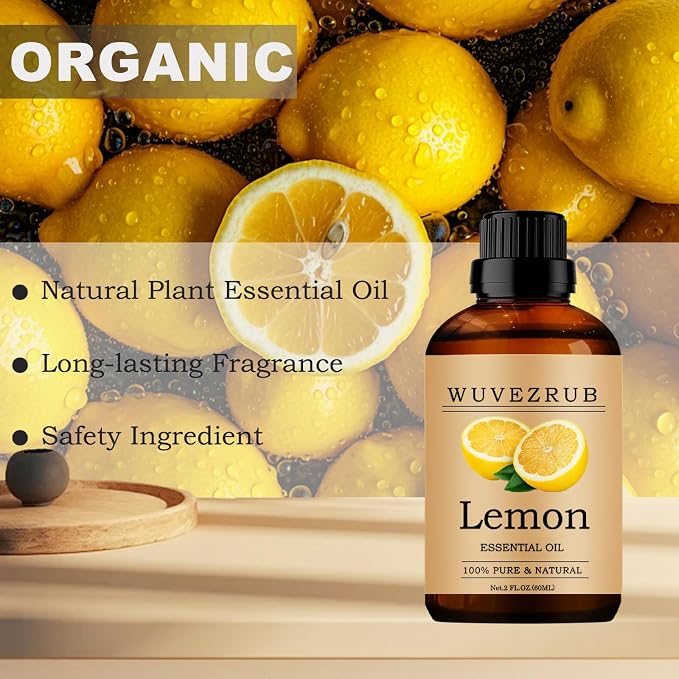 Lemon Essential Oils, 60ML Pure and Natural Essential Oil for Aromatherapy Diffuser - Lemon /2 Fl Oz