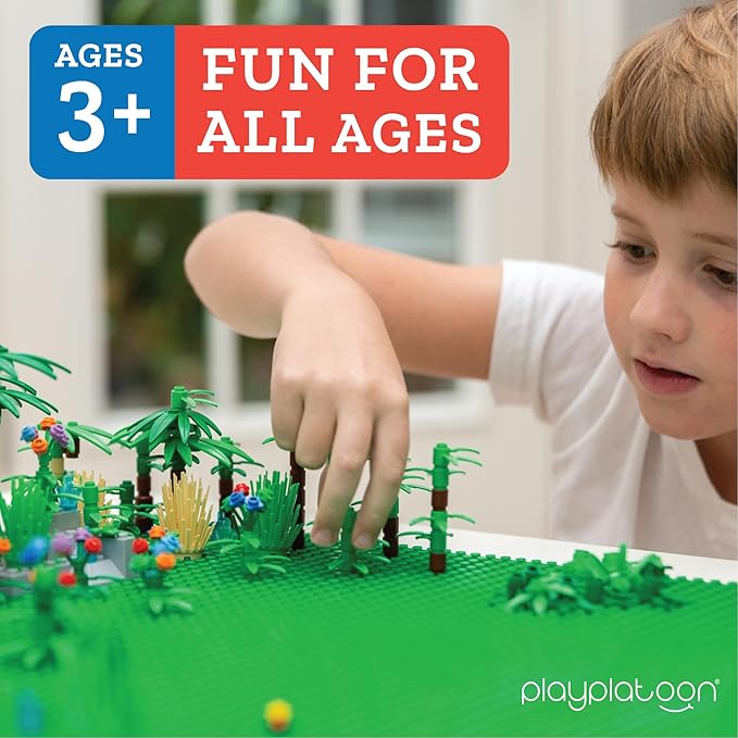 Play Platoon 404 Piece Jungle Building Bricks Kit- Botanical Forest Building Block Compatible with Major Brand Accessories Set with Plants, Trees, Bushes, Trees, Flowers. Forest Scenery