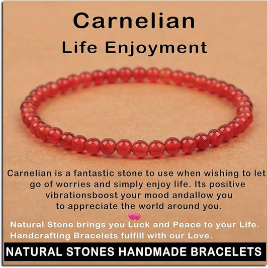 AD Beads Handmade Gemstone Stretch Elastic Bracelet Crystal Healing Reiki Nature's Beauty and Spiritual Essence Unisex