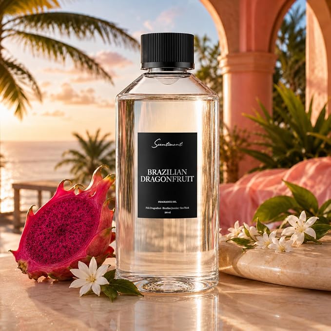 Scentiment Diffuser Oil – Brazilian Dragon Fruit | Dragon Fruit, Citrus & Soft Musk | Sweet, Fruity & Tropical Fragrance Oil for Cold Air Diffusers - 16.91 fl oz (500 mL)