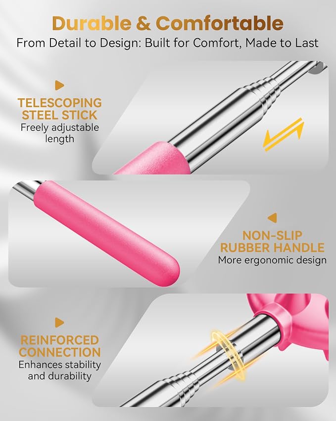 Telescoping Back Scratcher with 5 Detachable Heads, Dad Gifts for Men and Women, Practical Gifts for Father, Dad, Adults with Gift Box