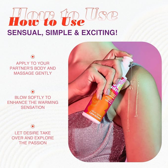 Love Me Tender Luscious Hydrating Mojito Warming Massage Oil – Kissable Flavored Massage Oil for Couples Intimacy, Romantic Date Night, Couples Play, Sensual Body Oil, Intimacy Items 3.3 fl oz