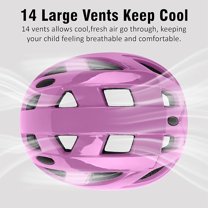 Kids Bike Helmet,2 Sizes Adjustable for Youth Child Boys & Girls Ages 3-5-8-14,Ventilation and Multi-Sport for Bicycle Skate