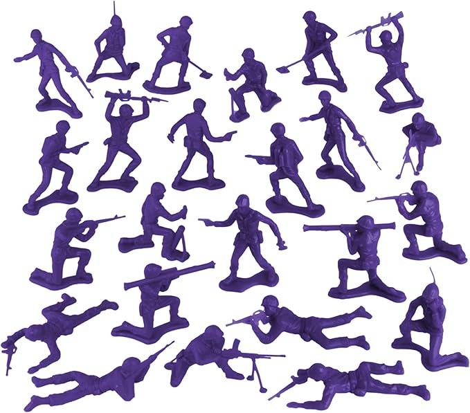 TimMee Plastic Army Men - Purple 48pc Toy Soldier Figures - Made in USA
