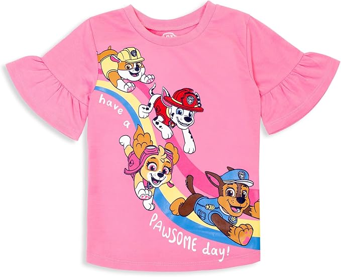 Paw Patrol Girls T-Shirt and Leggings Outfit Set Toddler to Big Kid Sizes (2T - 10-12)
